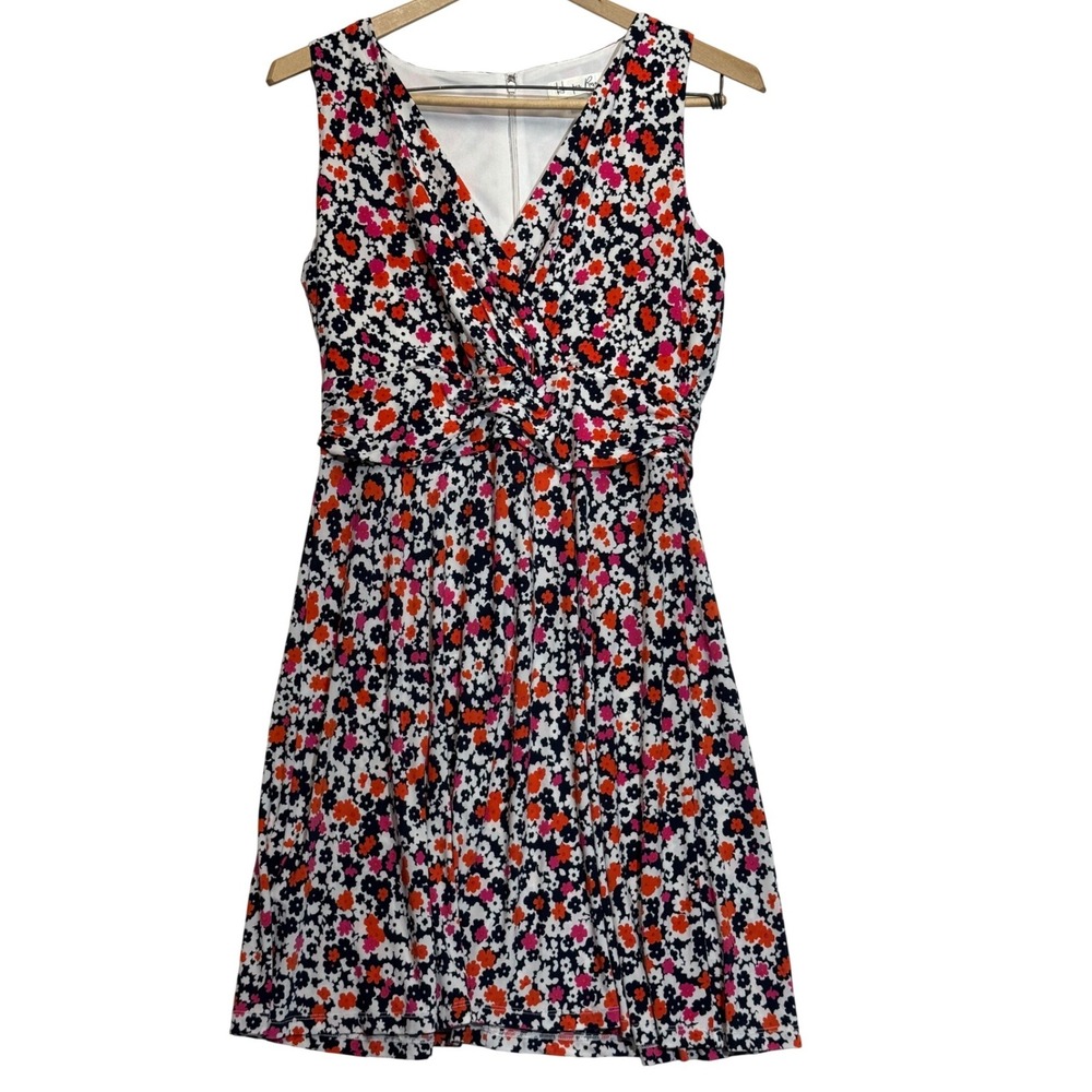 Harper Rose Floral V-Neck Faux Wrap Fit & Flare Dress Multicolor Womens 12